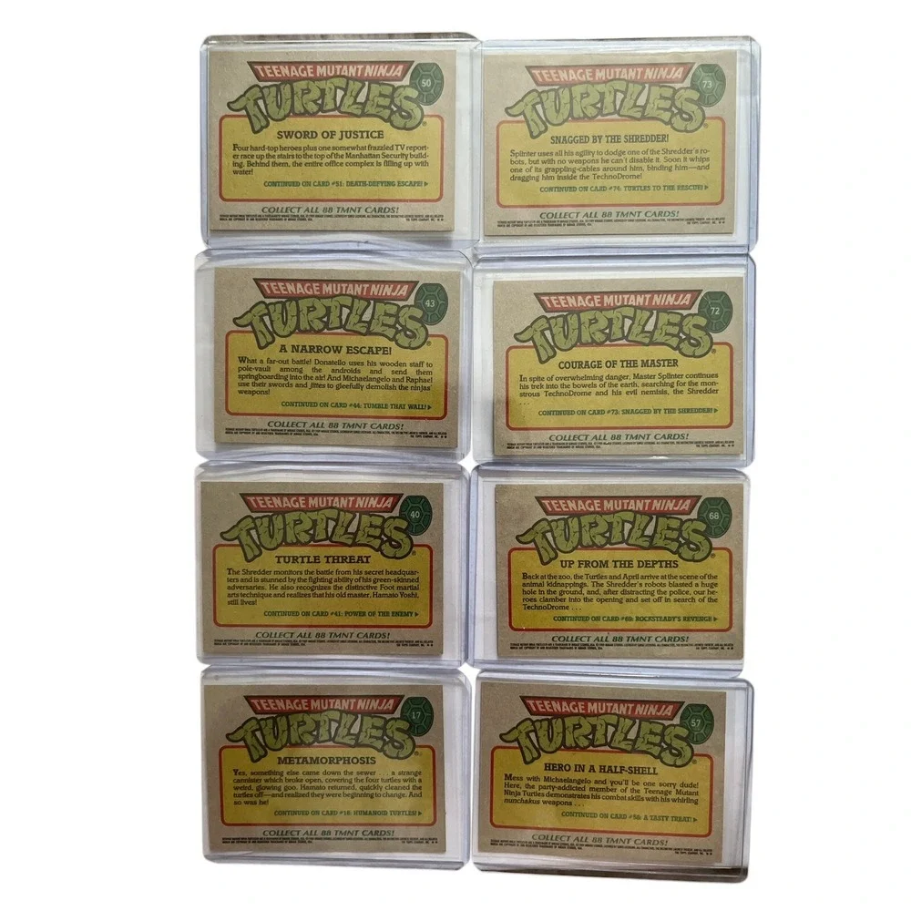 Topps Trading Cards Lot of 8 Teenage Mutant Ninja Turtles TMNT 1989